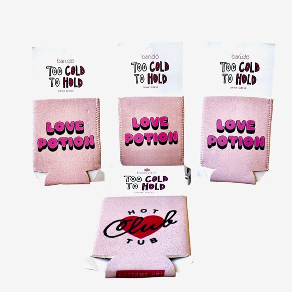 Bando Cold Drink Beverage Sleeve * Love Potion + Hot Tub Club * lot of 4 Sleeves - Picture 4 of 9